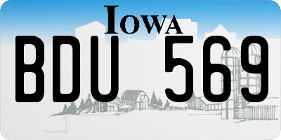 IA license plate BDU569