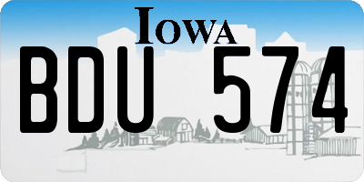 IA license plate BDU574