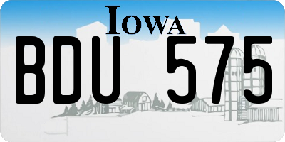 IA license plate BDU575