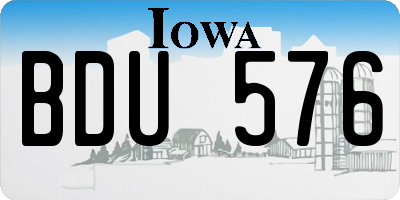 IA license plate BDU576