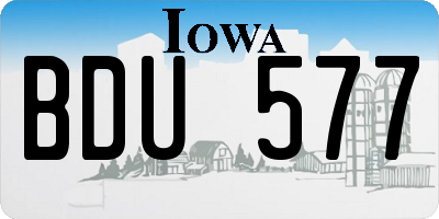 IA license plate BDU577