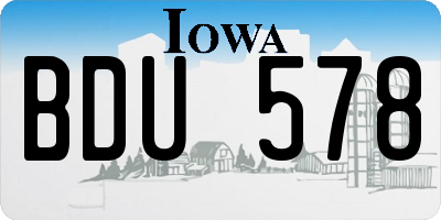 IA license plate BDU578