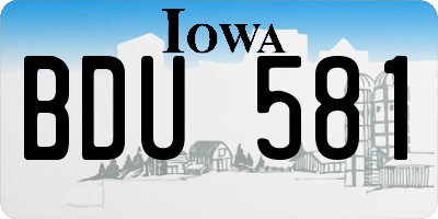 IA license plate BDU581