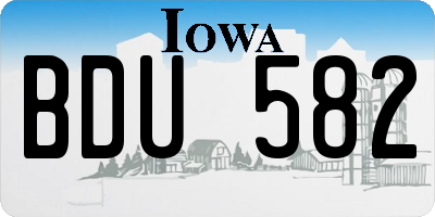 IA license plate BDU582