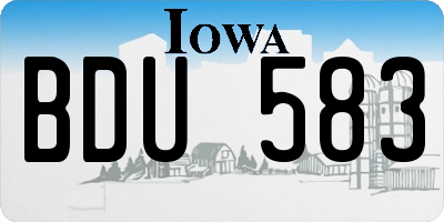 IA license plate BDU583