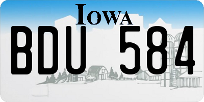 IA license plate BDU584