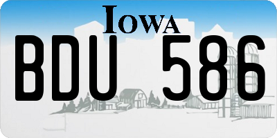 IA license plate BDU586