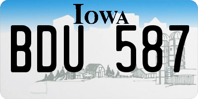 IA license plate BDU587