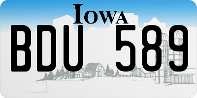 IA license plate BDU589