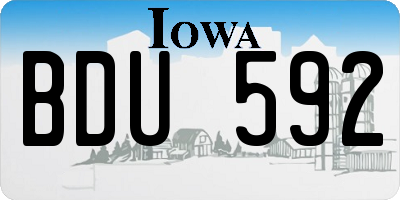 IA license plate BDU592