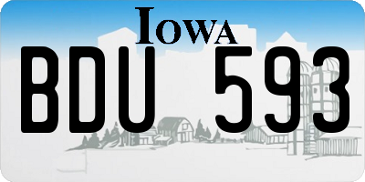 IA license plate BDU593