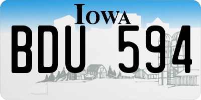 IA license plate BDU594