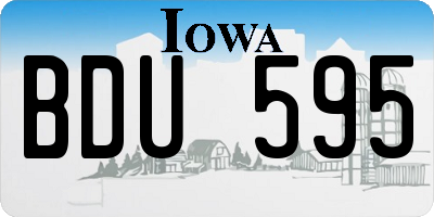 IA license plate BDU595