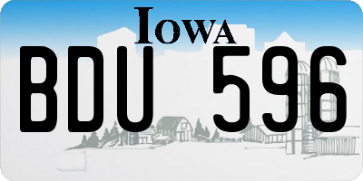 IA license plate BDU596