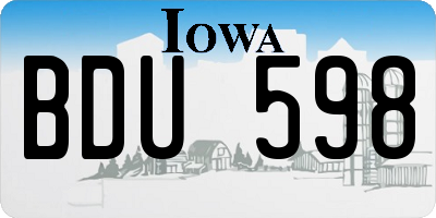 IA license plate BDU598