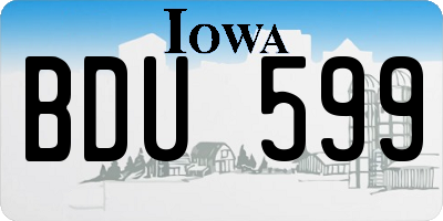 IA license plate BDU599
