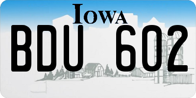 IA license plate BDU602