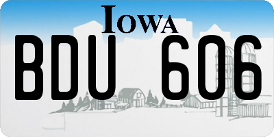 IA license plate BDU606