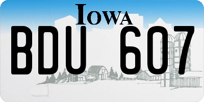 IA license plate BDU607