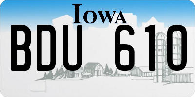 IA license plate BDU610