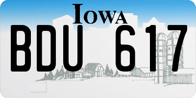 IA license plate BDU617