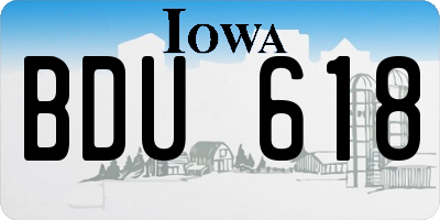 IA license plate BDU618
