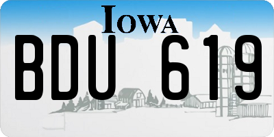 IA license plate BDU619