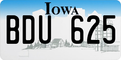 IA license plate BDU625
