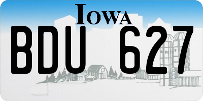 IA license plate BDU627