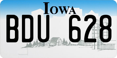 IA license plate BDU628