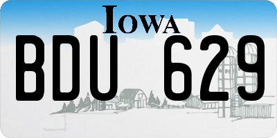 IA license plate BDU629