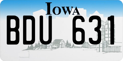 IA license plate BDU631