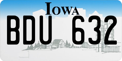IA license plate BDU632