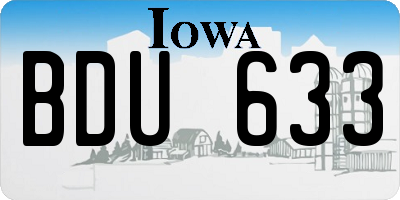 IA license plate BDU633