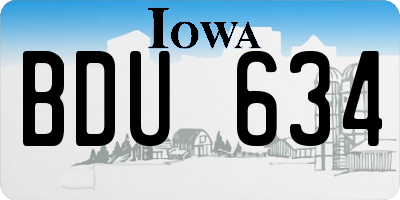IA license plate BDU634