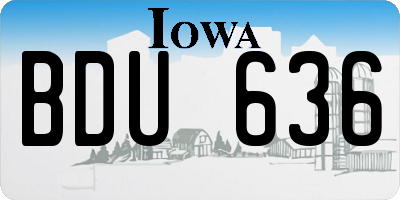 IA license plate BDU636