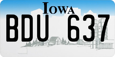 IA license plate BDU637