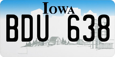 IA license plate BDU638