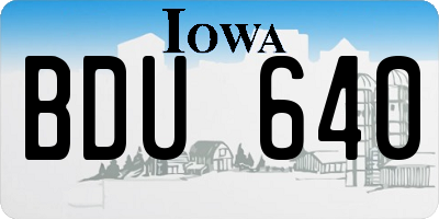 IA license plate BDU640