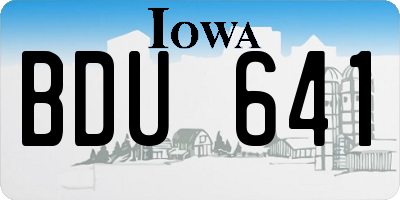 IA license plate BDU641