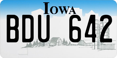 IA license plate BDU642