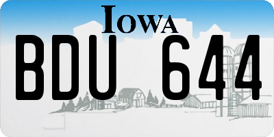 IA license plate BDU644