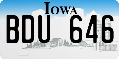 IA license plate BDU646