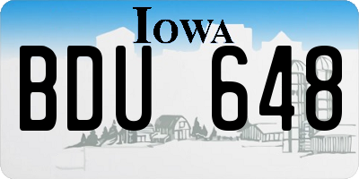 IA license plate BDU648