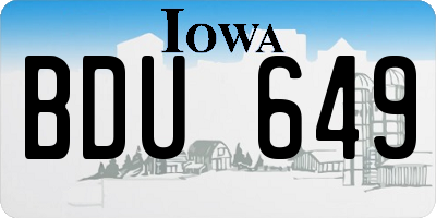 IA license plate BDU649