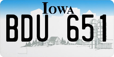IA license plate BDU651