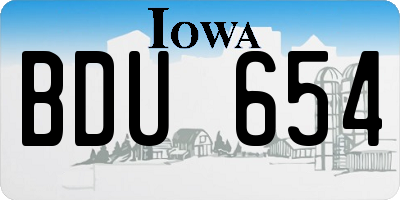 IA license plate BDU654