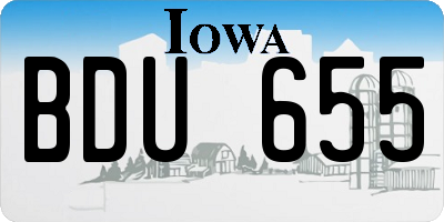 IA license plate BDU655