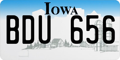IA license plate BDU656
