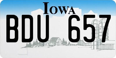 IA license plate BDU657
